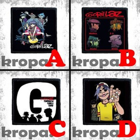 Naszywka GORILLAZ 8 X 8 cm Dużo Wzorów!